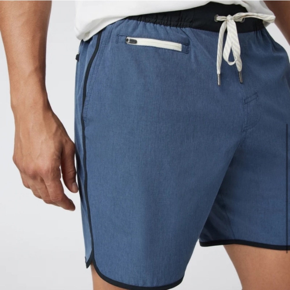 Vuori Banks Short 5” Azure Linen Texture oh. - Picture 5 of 14